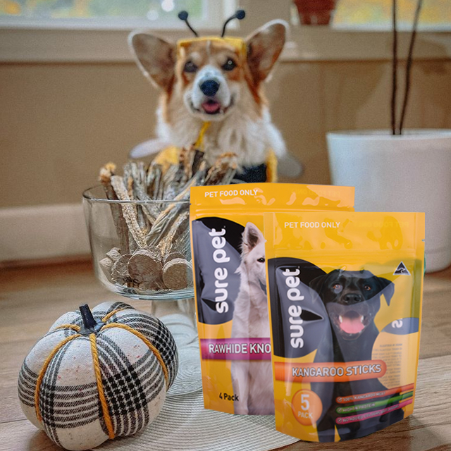 Umweltfreundlicher, 100 % recycelbarer Code-4-Kunststoff-Standbeutel für Hundefutter