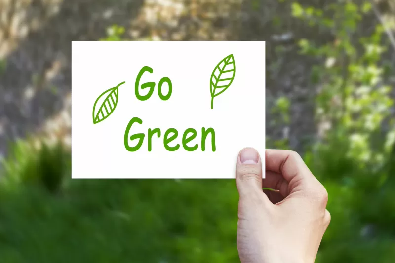 Gehen Sie zu Grün und wechseln Sie auf nachhaltig
