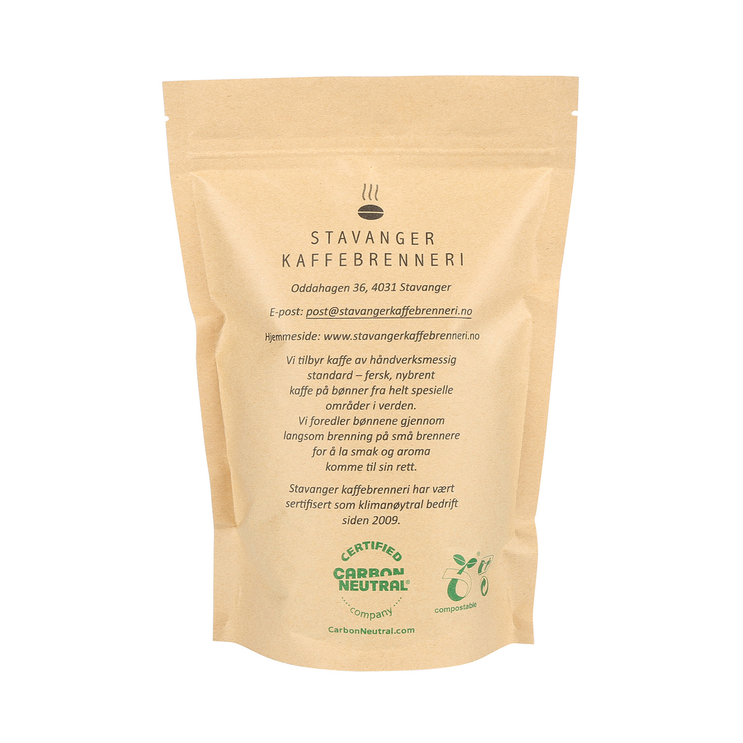 100% umweltfreundlich kompostierbare Flachbodenbeutel für Kaffeeverpackungen erreichen Netto Carbon Null
