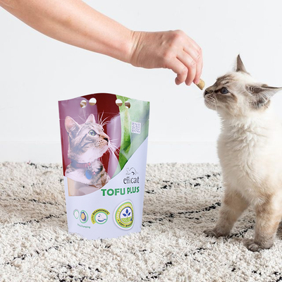 Zertifizierte kompostierbare biologisch abbaubare Katzenfutterbeutel mit doppeltem Aufhängeloch Großhandel in Kanada