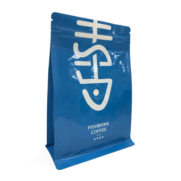 Quadratisch biologisch abbaubares Verpackungspapier Kaffeebeutel 250 g mit kompostierbarem Ventil