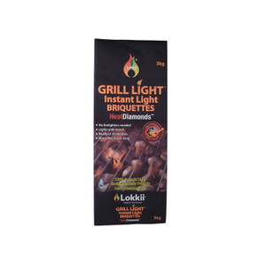 Laminat Kraftpapier Seite Zwickel Holzkohle -Brikette mit Druck