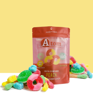 Benutzerdefinierte Farbe bedruckte CBD Gummibärchen Candy Standbodenbeutel recycelbare Tasche Packgaing
