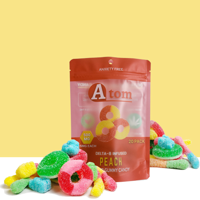 Benutzerdefinierte Farbe bedruckte CBD Gummibärchen Candy Standbodenbeutel recycelbare Tasche Packgaing