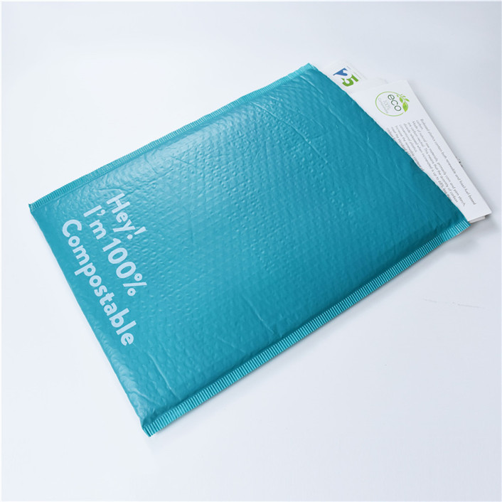 Nachhaltige benutzerdefinierte biologisch abbaubare Briefbeutel Blasenbeutel mit Klappe gedruckt