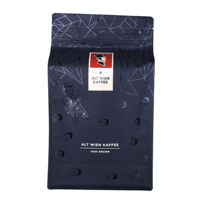 FSC -zertifizierter matter schwarzer Kaffeebeutel mit Ventil