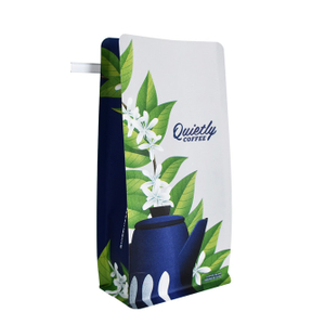 Hochwertiges flacher Boden -Bio -Kaffeebohnenverpackung mit Bioventil